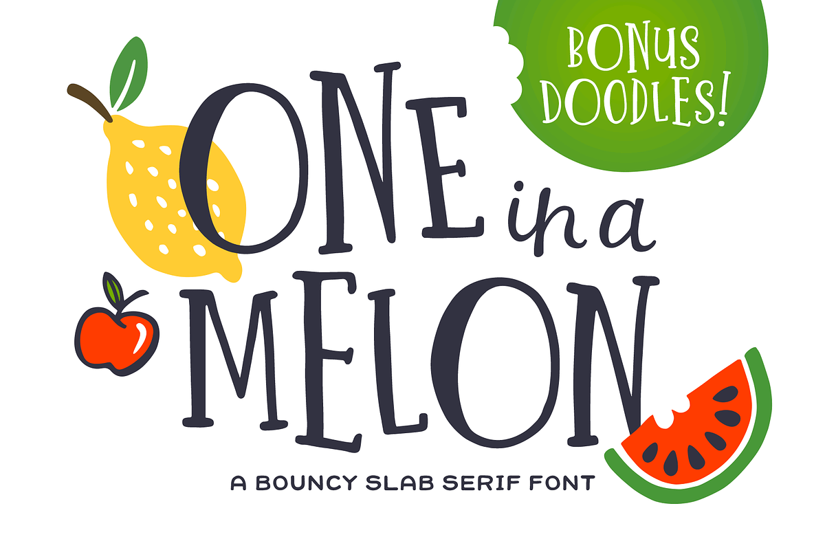 One in a Melon Font + Doodles! in Slab Serif Fonts - product preview 8