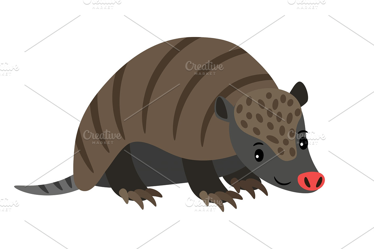 Armadillo cartoon animal icon in Illustrations - product preview 8