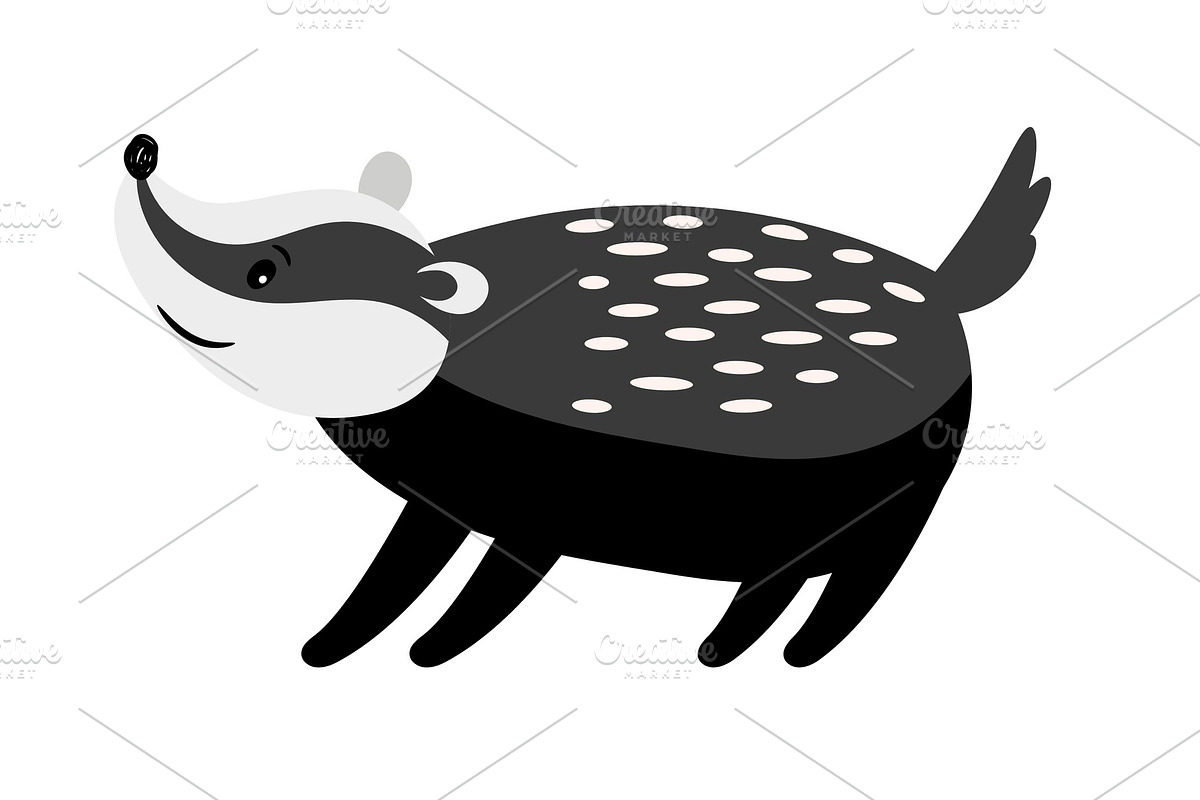 Badger cute cartoon animal in Illustrations - product preview 8