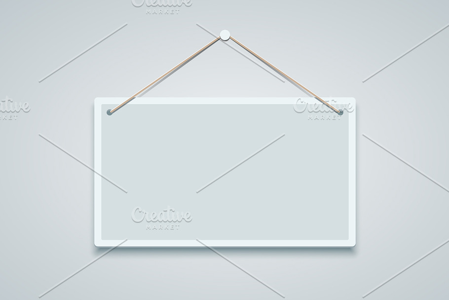Blank sign board hanging on the wall in Illustrations - product preview 8