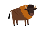 Bison wild animal cartoon icon
