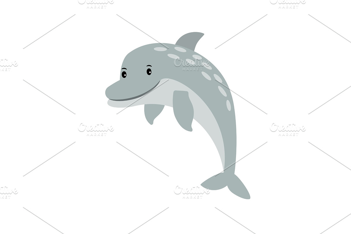 Dolphin cartoon sea animal icon in Illustrations - product preview 8
