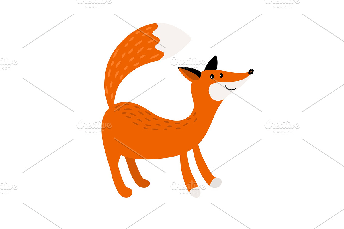 Fox cartoon forest animal icon in Illustrations - product preview 8
