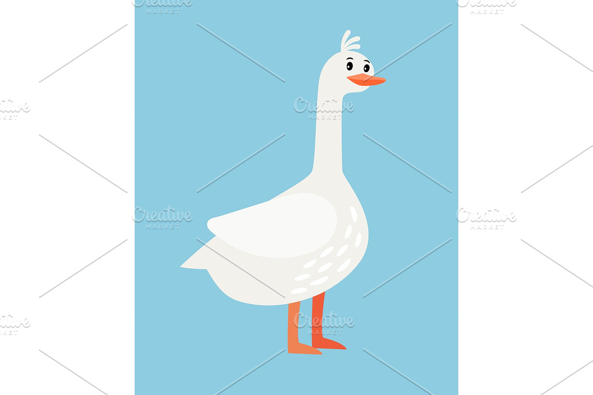 Goose farm bird cartoon icon in Illustrations - product preview 8