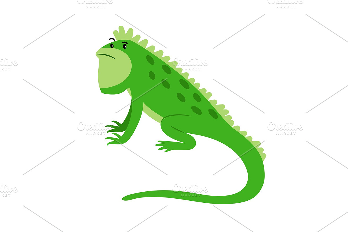 Iguana exotic reptile cartoon icon in Illustrations - product preview 8