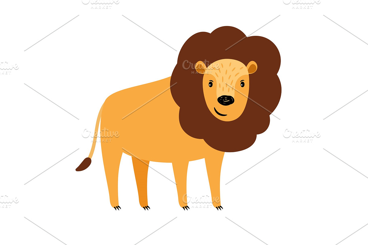 Lion cartoon icon in Illustrations - product preview 8