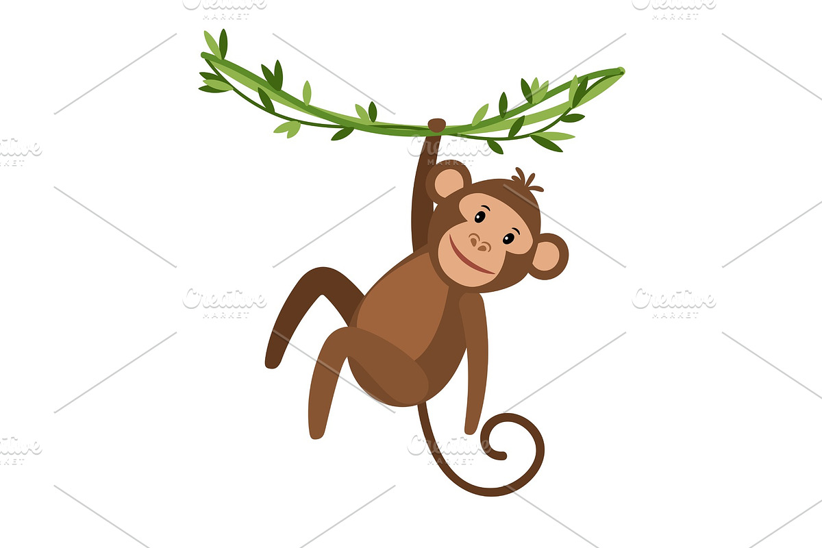 Funny cartoon monkey icon in Illustrations - product preview 8