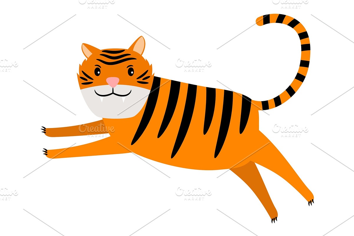 Tiger cartoon icon in Illustrations - product preview 8
