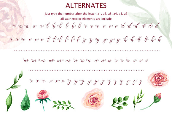 Graceful bouquet-lovely font&clipart in Script Fonts - product preview 4