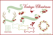 Vintage Christmas Clipart Vector