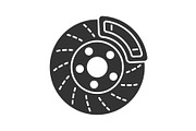 Disc brake with caliper glyph icon