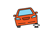 Portable car jack color icon