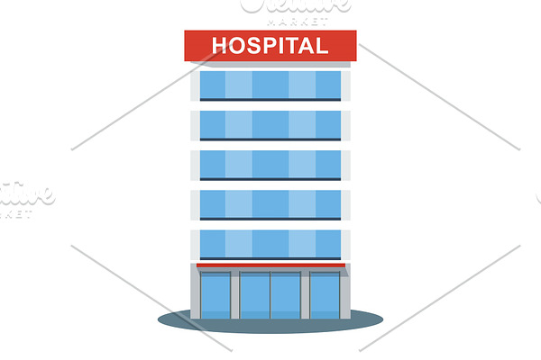 hospital high building icon