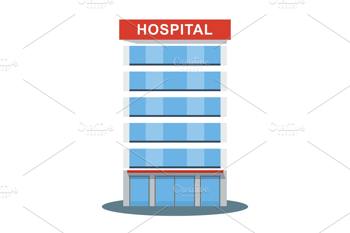 hospital high building icon in Illustrations - product preview 8