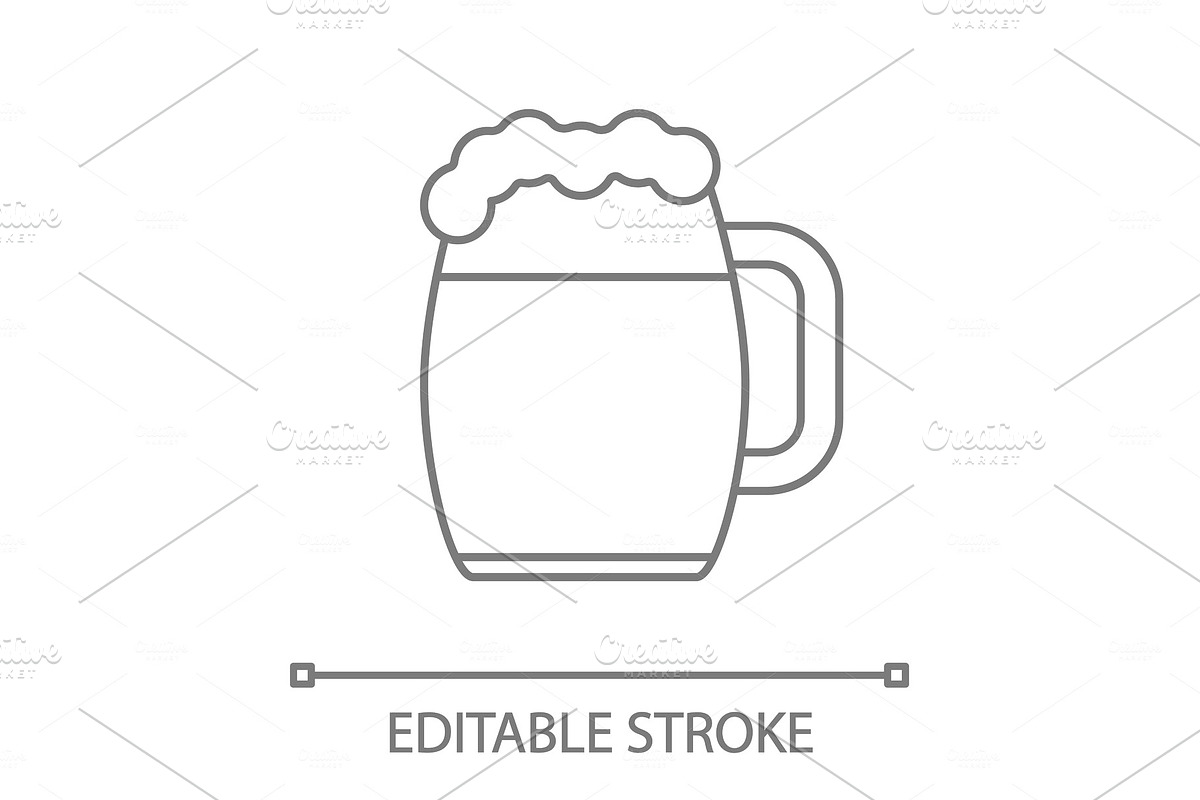 Beer mug linear icon in Graphics - product preview 8
