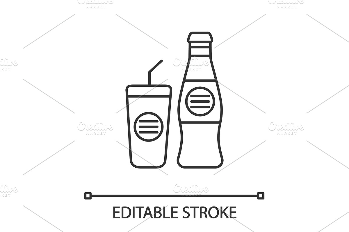 Cold drinks linear icon in Graphics - product preview 8
