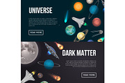 Universe exploration flyers with cosmic elements