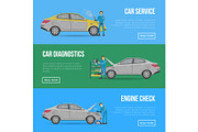 Car diagnostics and repair services flyers