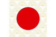 Abstract japanese background with red circle