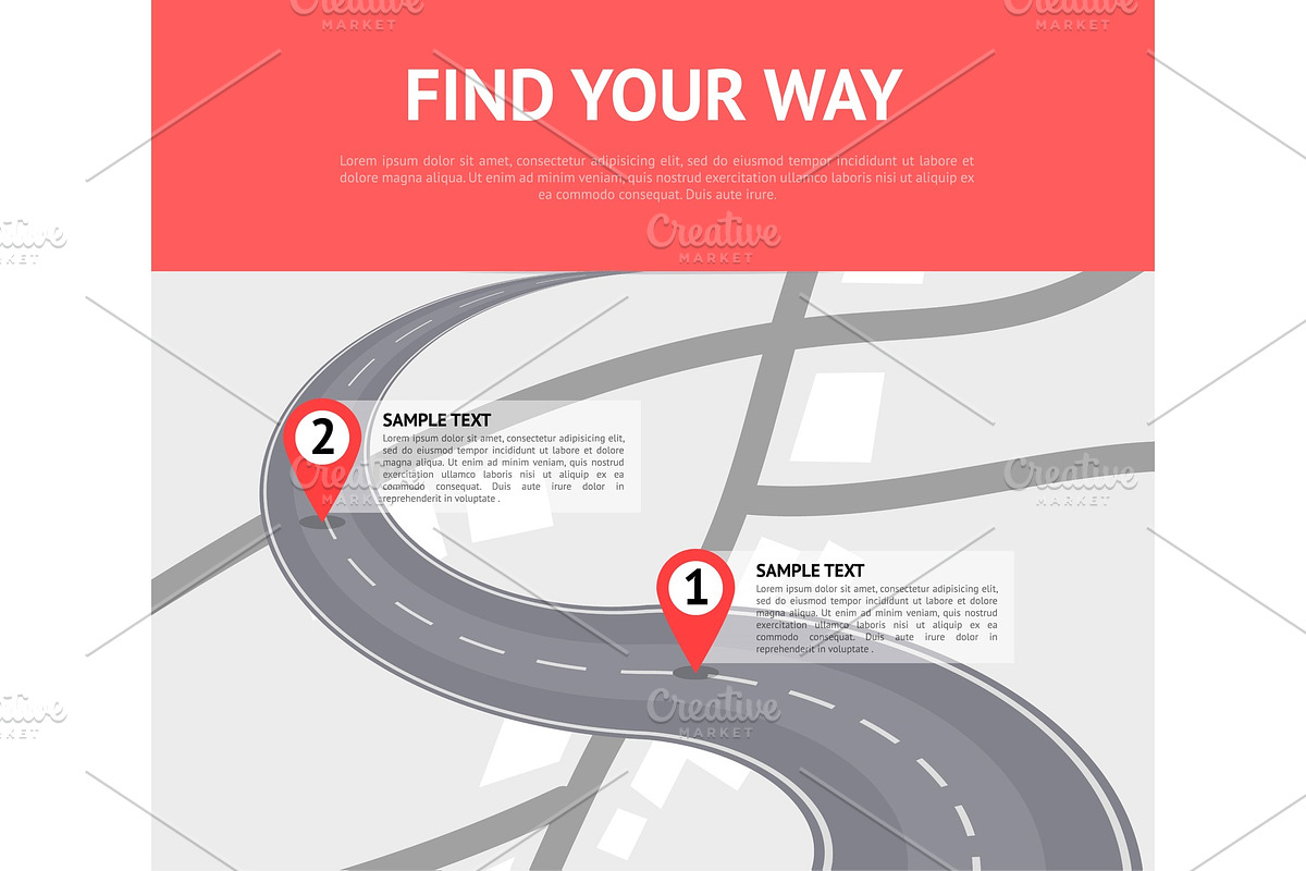 Find your way concept with pin pointers in Illustrations - product preview 8
