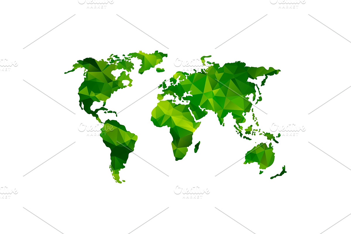 low poly global world map in Illustrations - product preview 8
