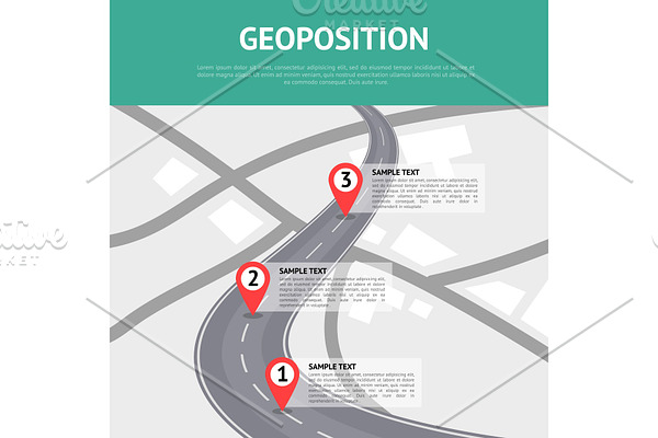 Geoposition concept with pin pointers