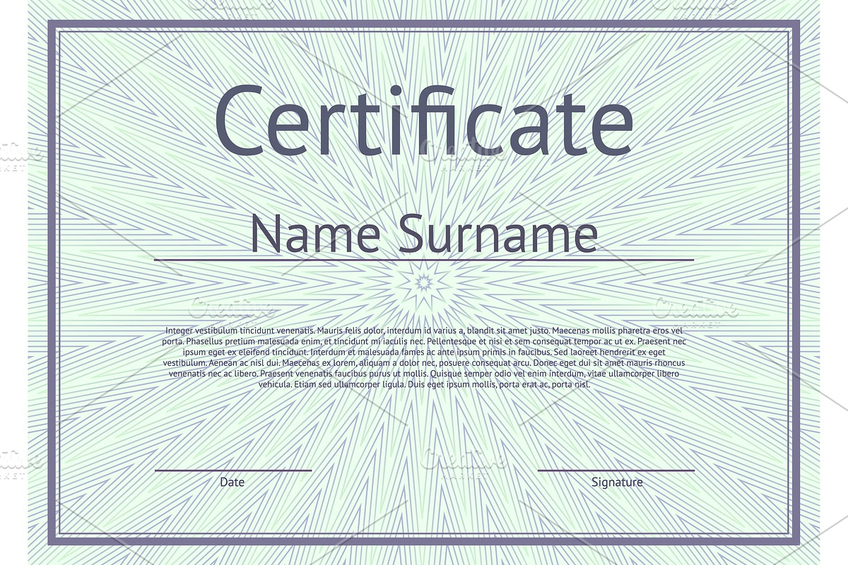 Certificate template with guilloche texture in Illustrations - product preview 8