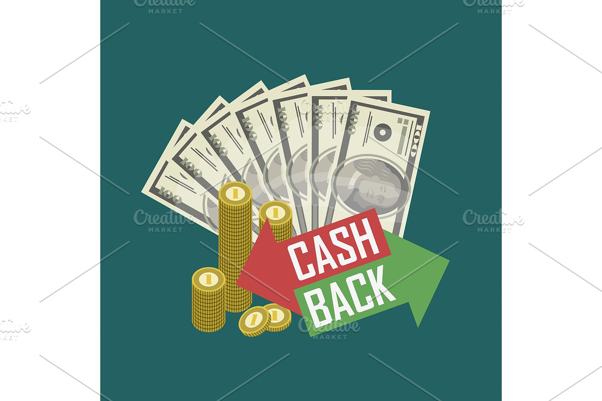 Cash back concept with money in Illustrations - product preview 8