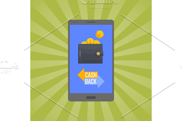 Cash back concept with man leather wallet