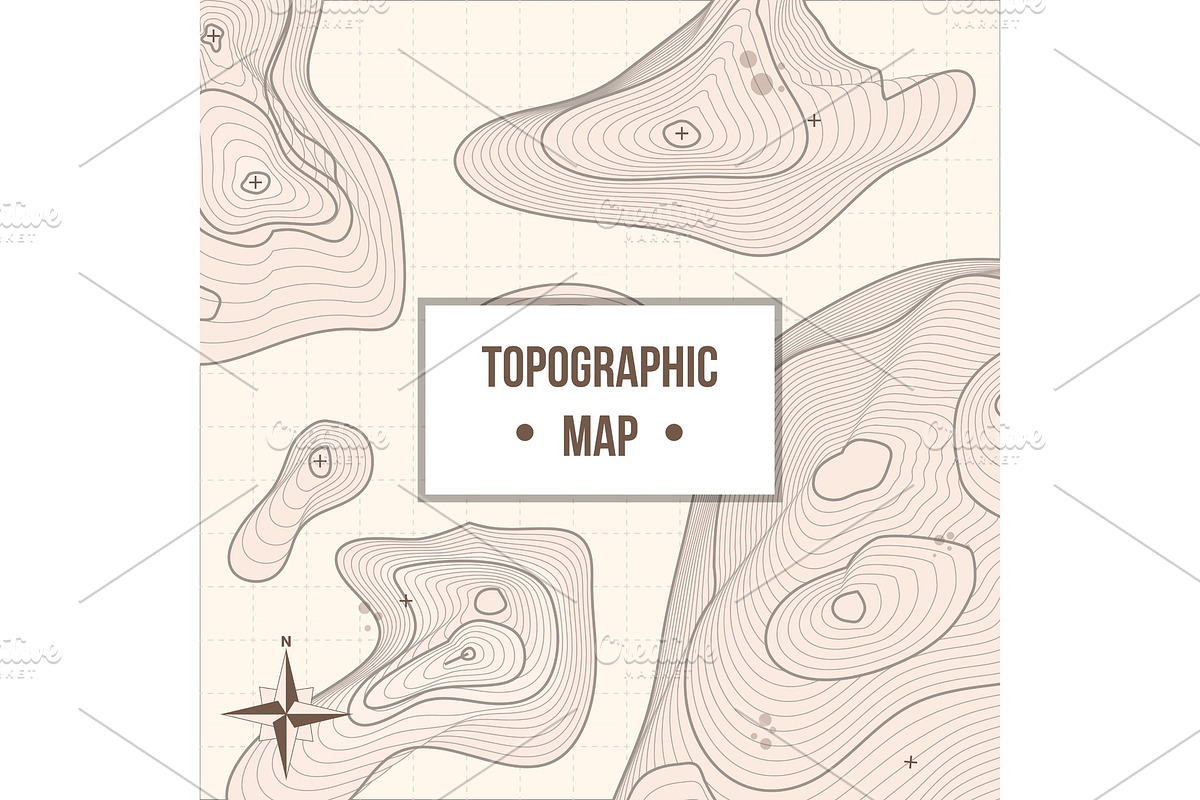 Topographic mapping company banner with relief in Illustrations - product preview 8