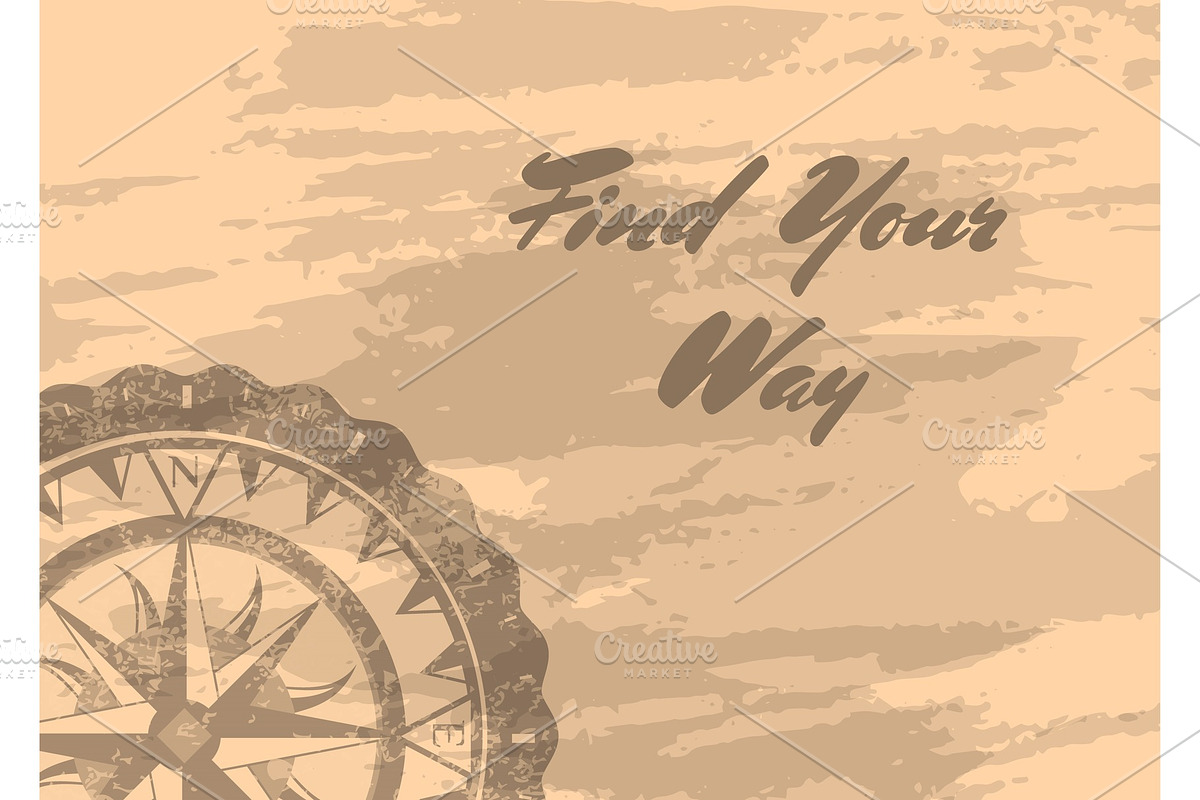 Find your way banner with compass windrose in Illustrations - product preview 8