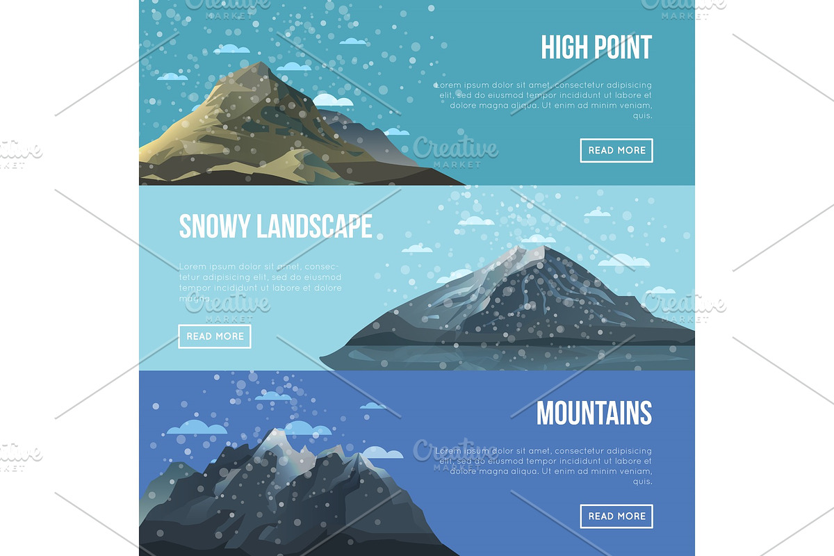 Mountaineering agency flyers with high peaks in Objects - product preview 8