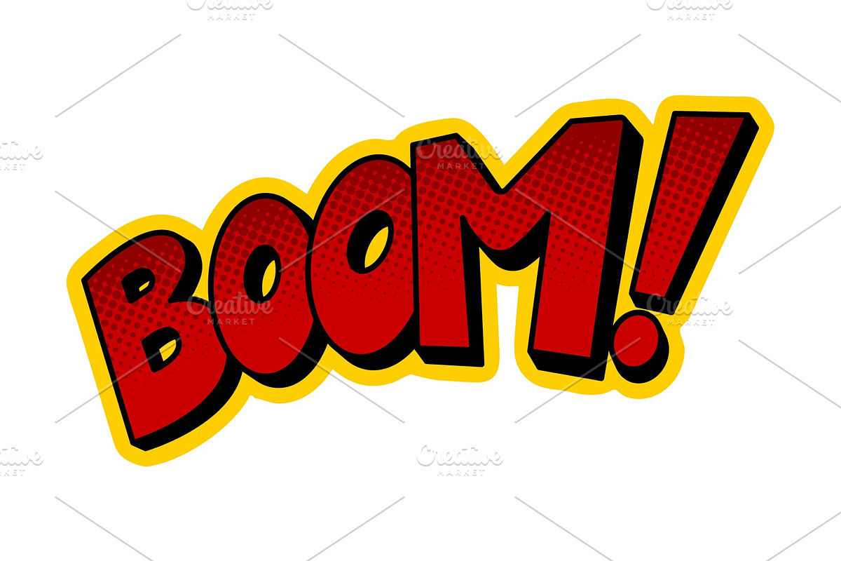 Boom word comic book pop art vector illustration in Illustrations - product preview 8
