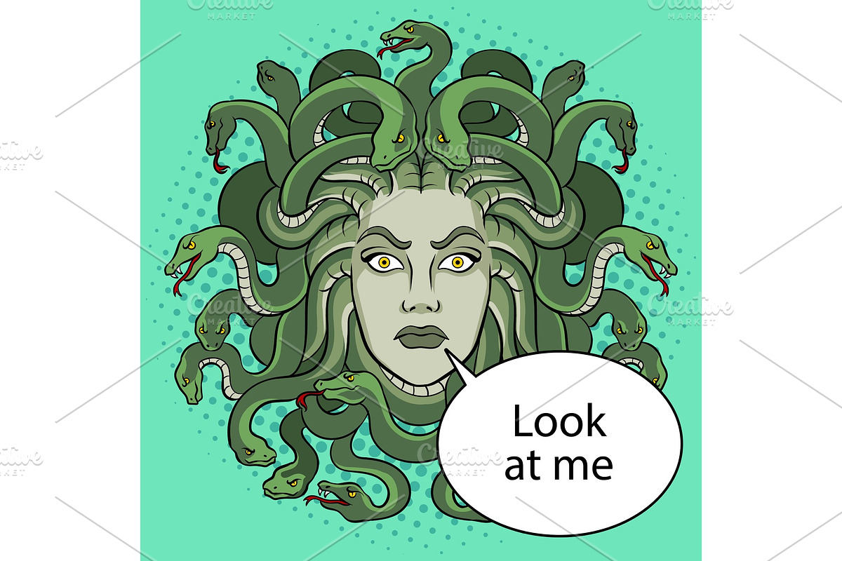 Medusa greek myth creature pop art vector in Illustrations - product preview 8