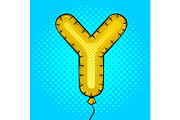 Air balloon in shape of letter Y pop art vector