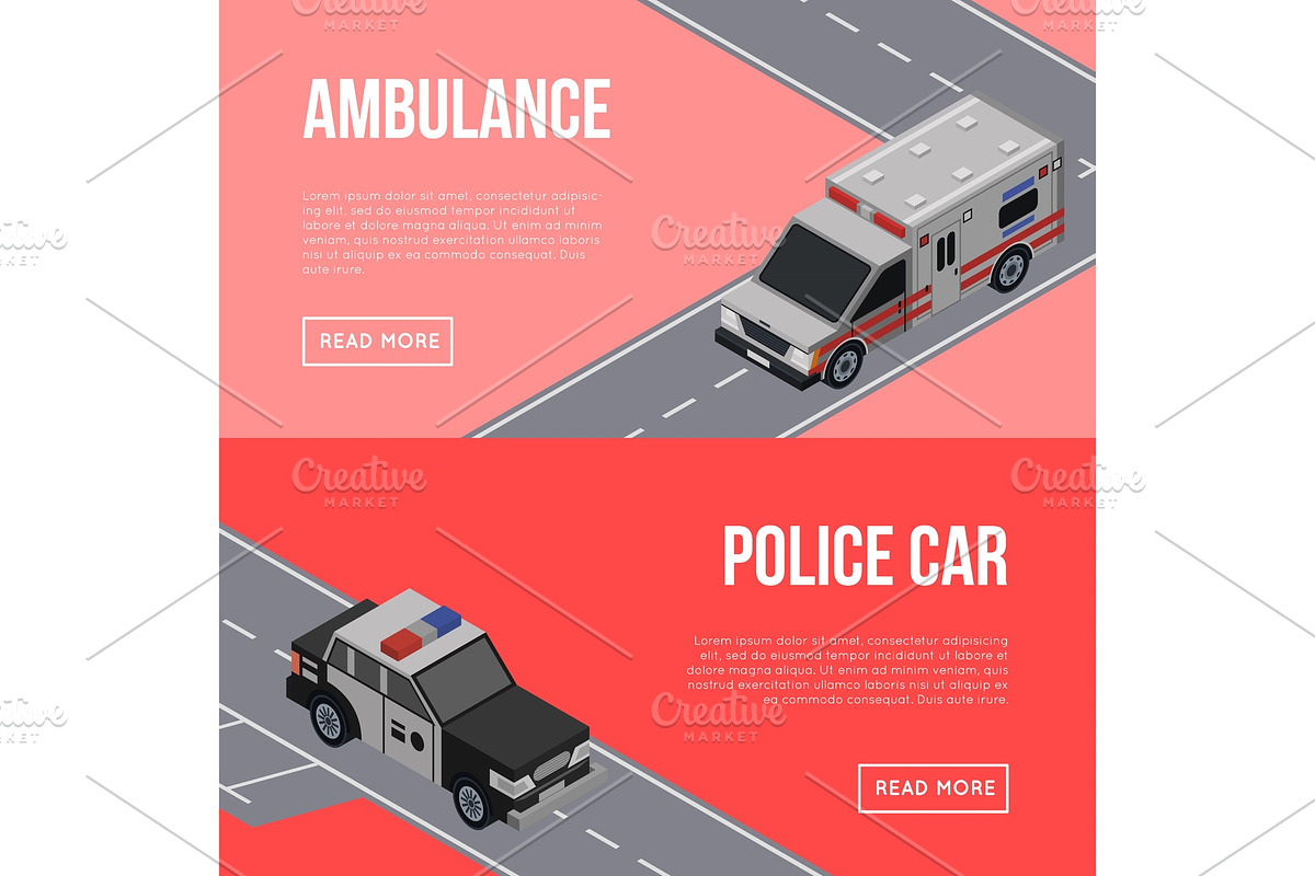 City traffic flyers with cars in road in Illustrations - product preview 8