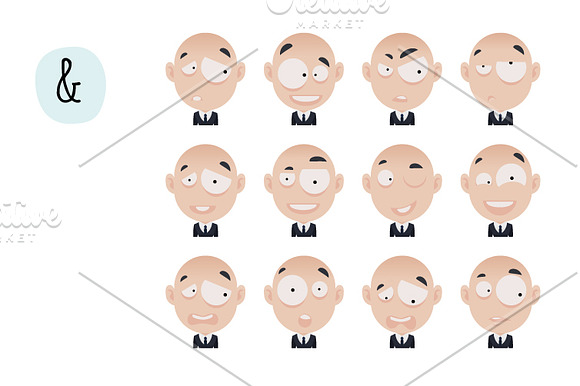 3 Avatar (12 different expressions) in Illustrations - product preview 1