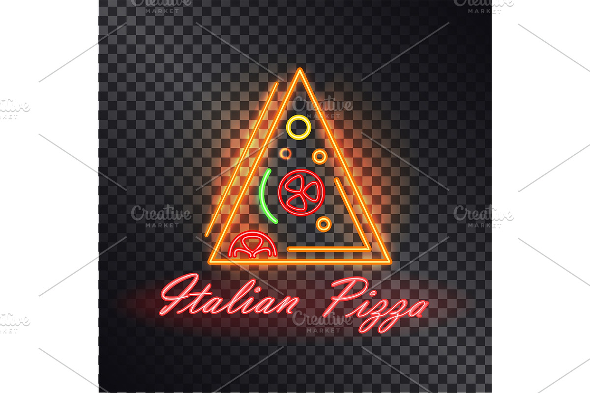 Italian Pizza Flare Food Icon, Vector Illustration in Objects - product preview 8
