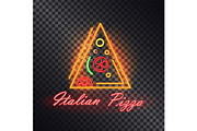 Italian Pizza Flare Food Icon, Vector Illustration