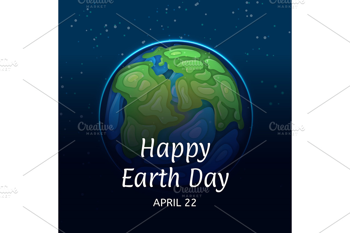 Happy Earth Day poster with globe in Objects - product preview 8