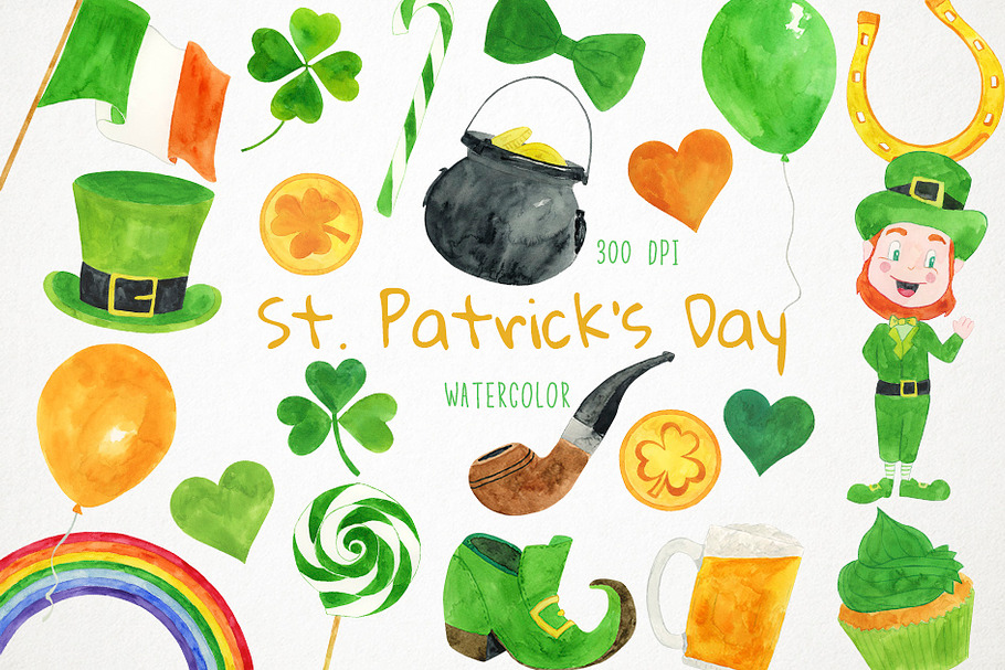 St Patricks Day Clipart in Illustrations - product preview 8