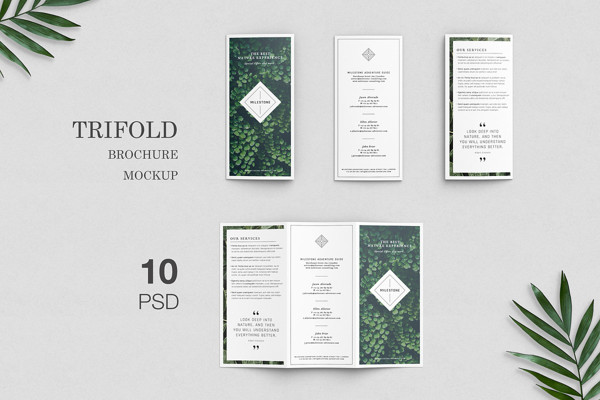 Trifold Brochure Mockups in Print Mockups - product preview 8