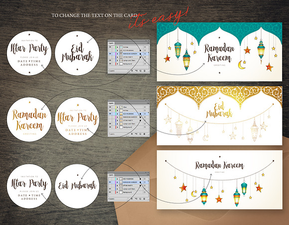 6. Set Of Ramadan Pre-Made Cards. in Postcard Templates - product preview 1