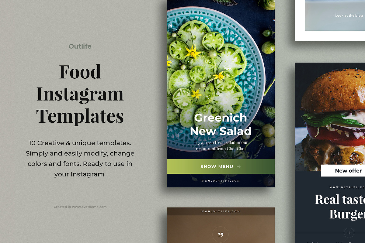 Outlife Food Instagram Templates in Instagram Templates - product preview 8