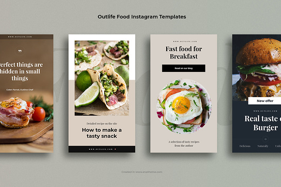 Outlife Food Instagram Templates in Instagram Templates - product preview 1
