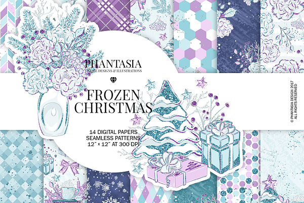 Frozen Winter Digital Paper Pack