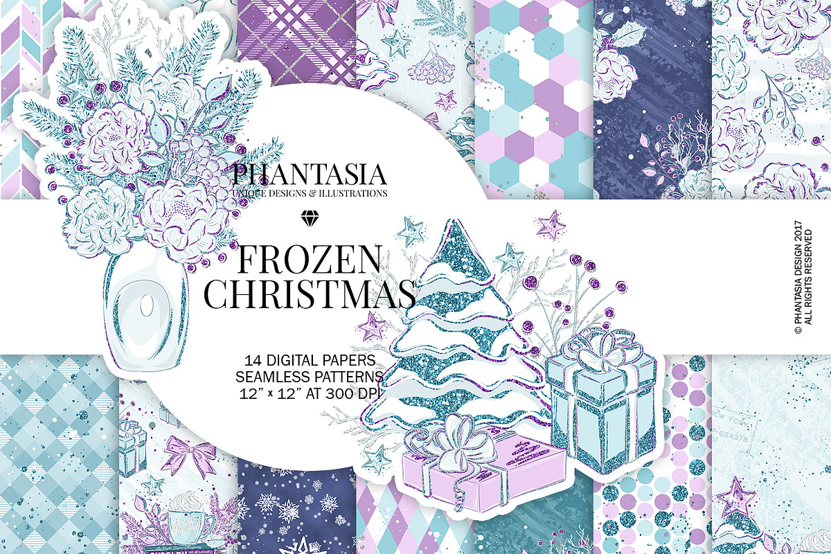 Frozen Winter Digital Paper Pack in Patterns - product preview 8