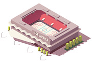 Vector isometric low poly ice hockey rink