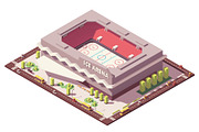 Vector isometric low poly ice hockey rink