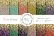 Glitter Ombre digital paper